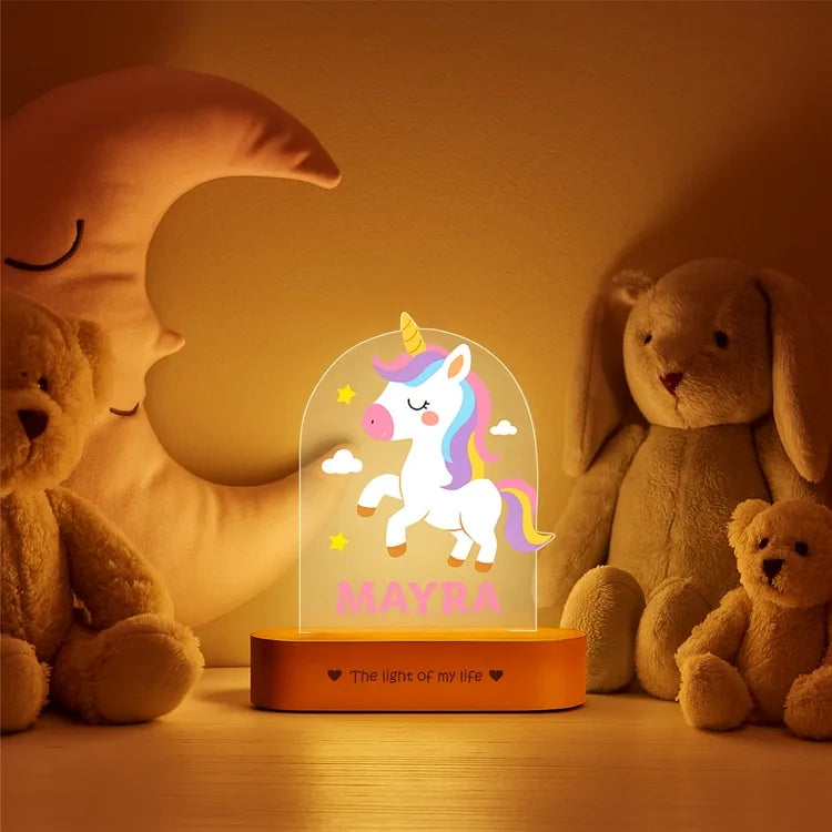 First Birthday Gift with Name – Personalized Unicorn Night Lamp for Girls