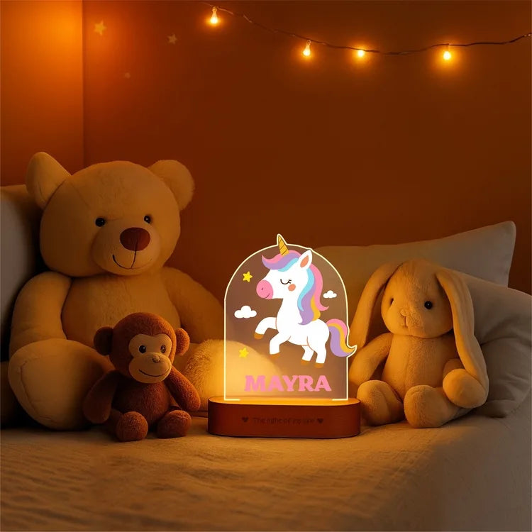First Birthday Gift with Name – Personalized Unicorn Night Lamp for Girls