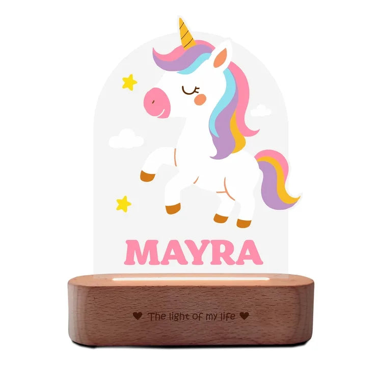 First Birthday Gift with Name – Personalized Unicorn Night Lamp for Girls