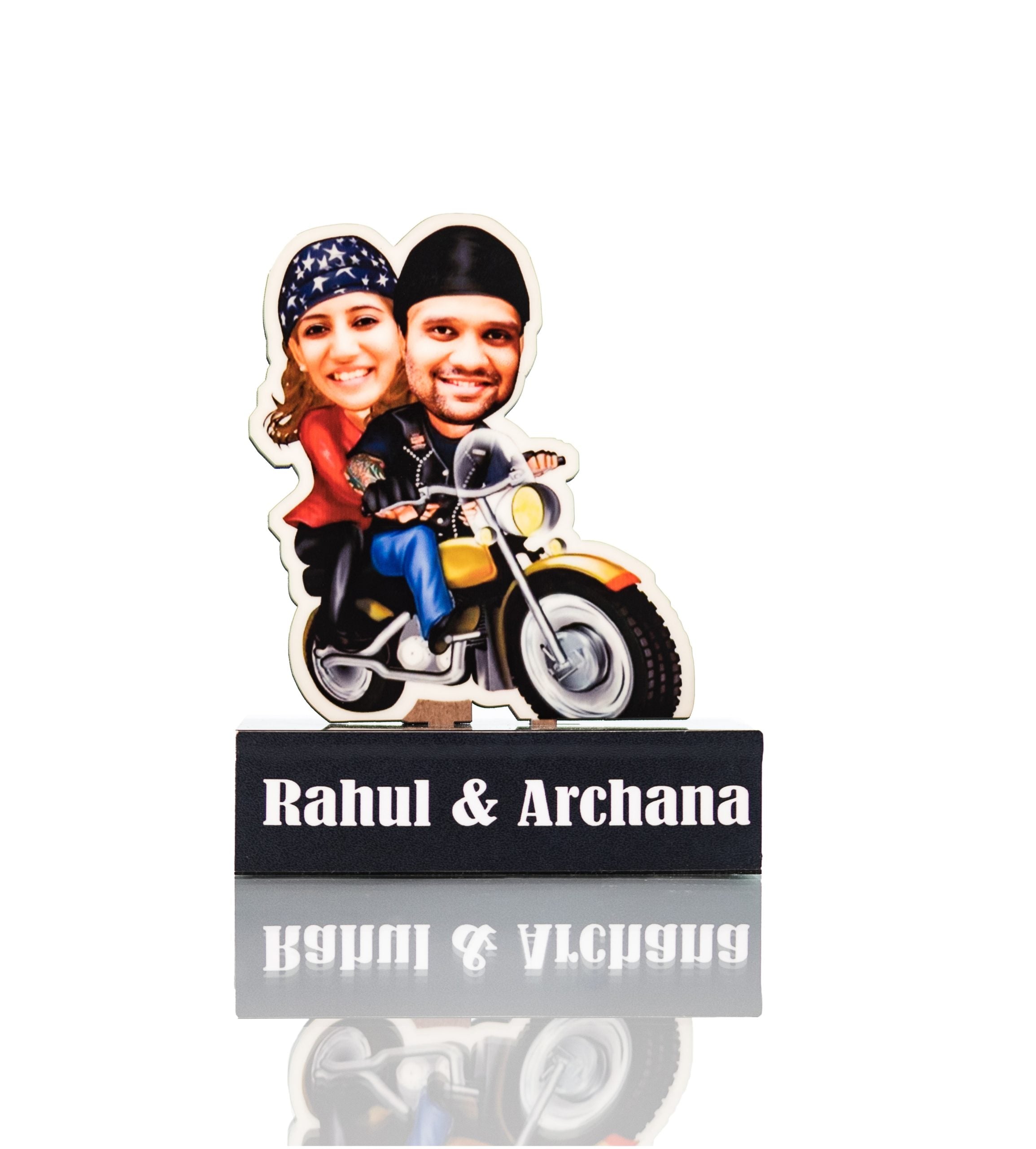 Personalized Travel loving couple caricature standee