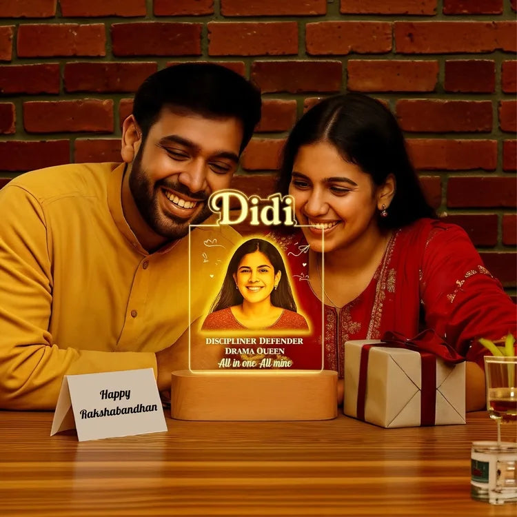 Didi – Personalized LED Frame | Customized Photo Gift for Sister with Name & Quote