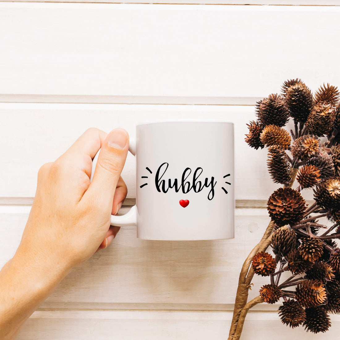 Hubby and wifey coffee cups with names