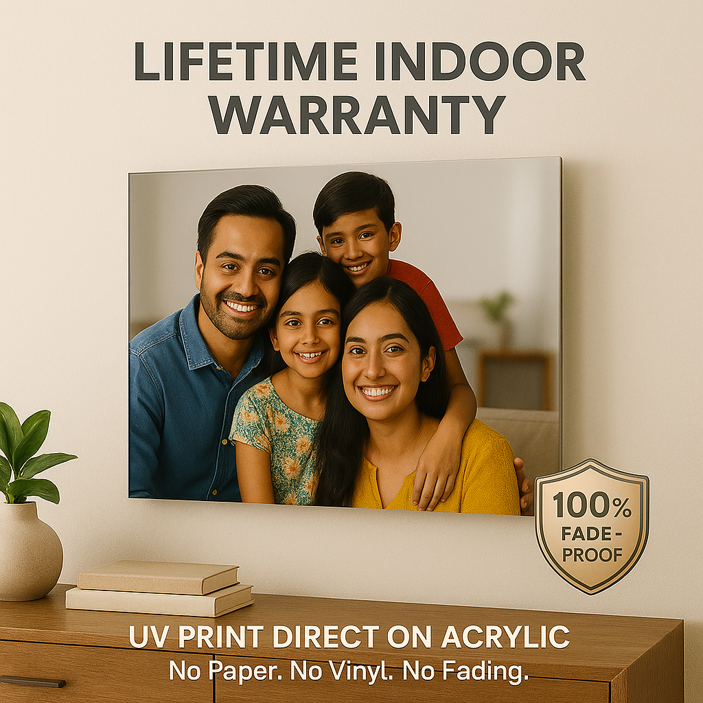 Acrylic Photo Frame for Wall – Frameless Glass-Like Premium Display | Modern Wall Mounted Family & Portrait Photo Frame