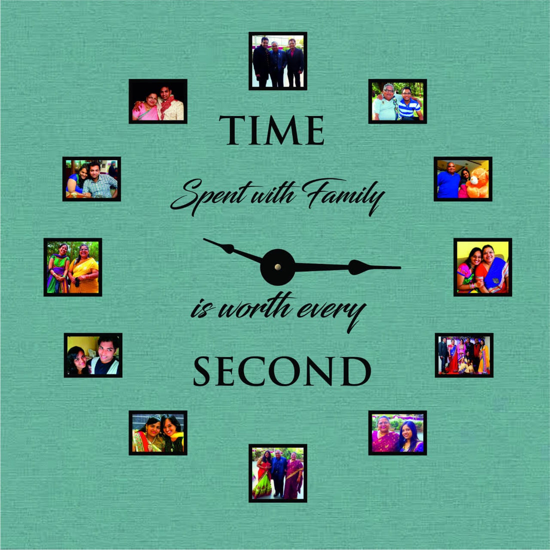 family photo frame personalised wall clock