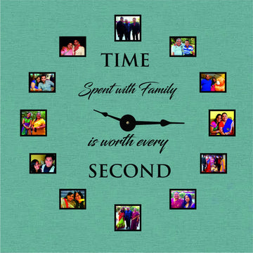 family photo frame personalised wall clock