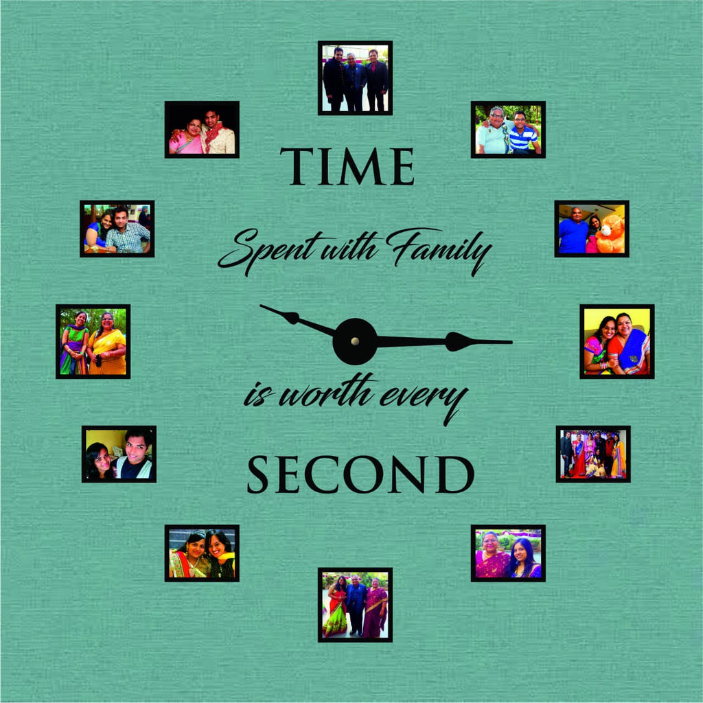 Family photo frame wall clock