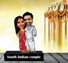 South Indian couple wedding caricature standee