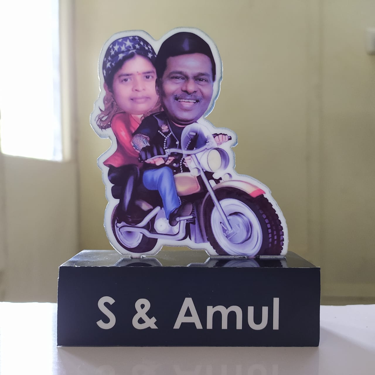 Personalized Travel loving couple caricature standee