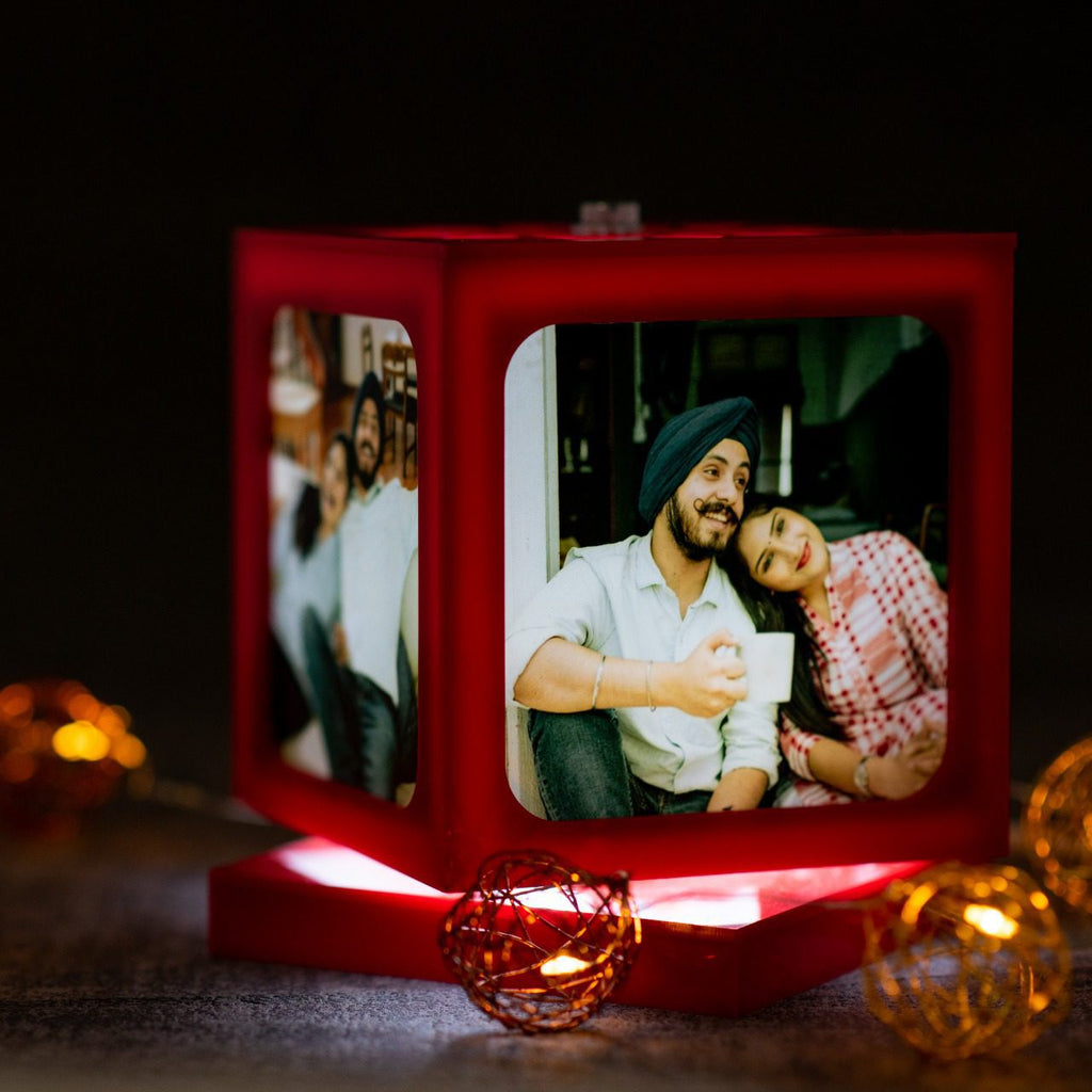Anniversary Gift - Red Rotating Photo Lamp