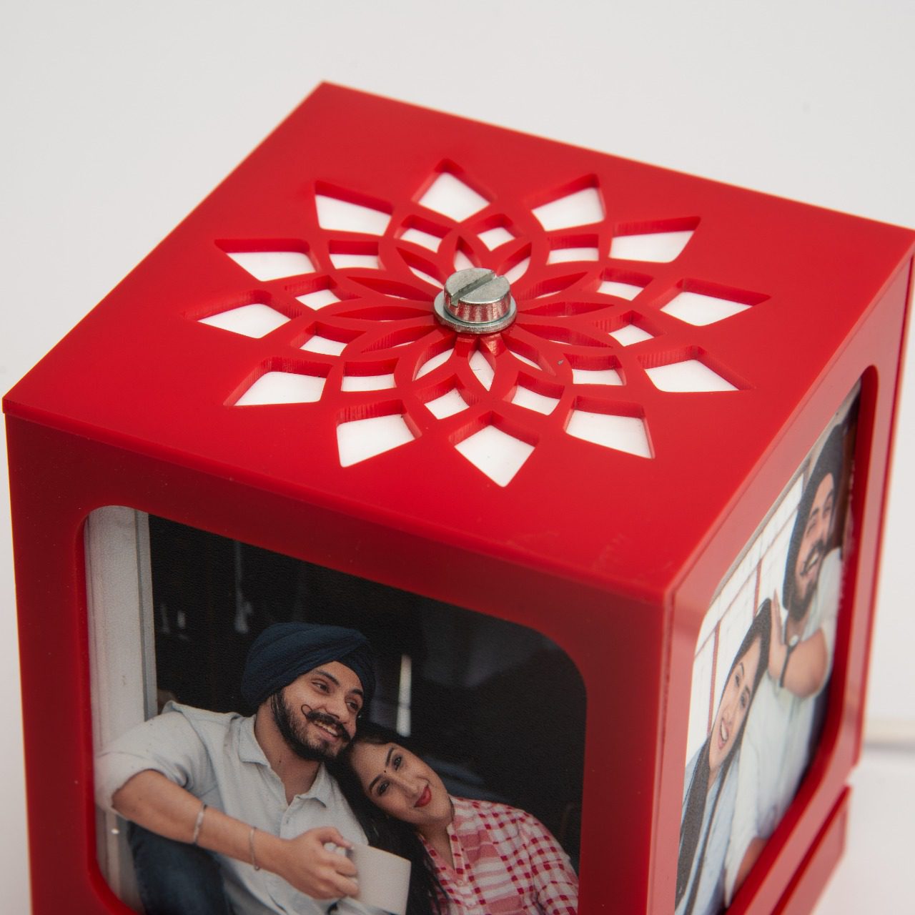 Anniversary Gift - Red Rotating Photo Lamp
