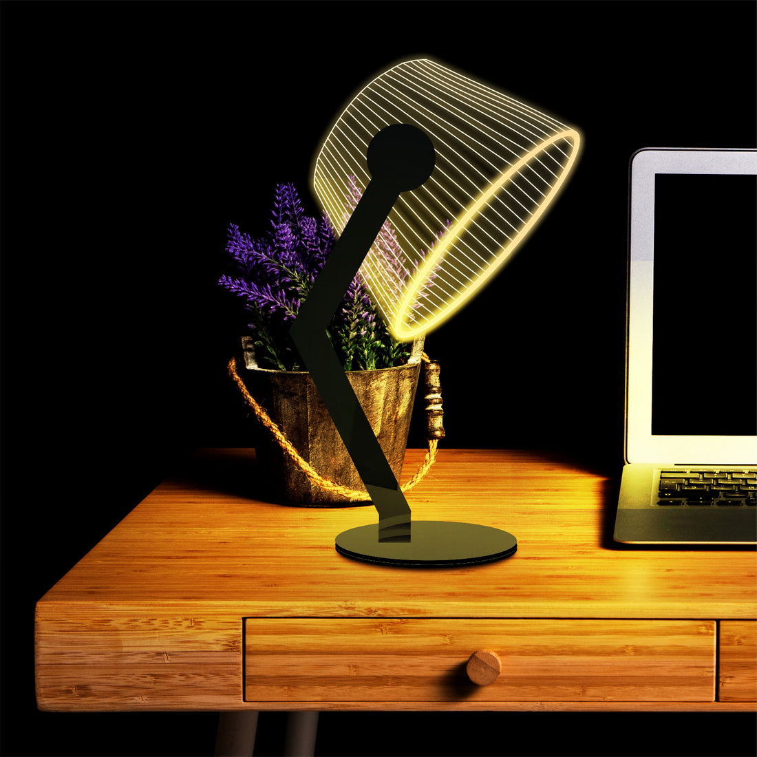 A minimalistic study lamp made with acrylic engraving