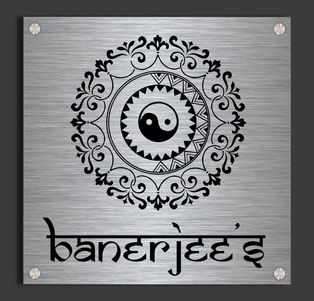 Harmony Mandala - Stainless Steel Name Plate. - 8 x 8 inch