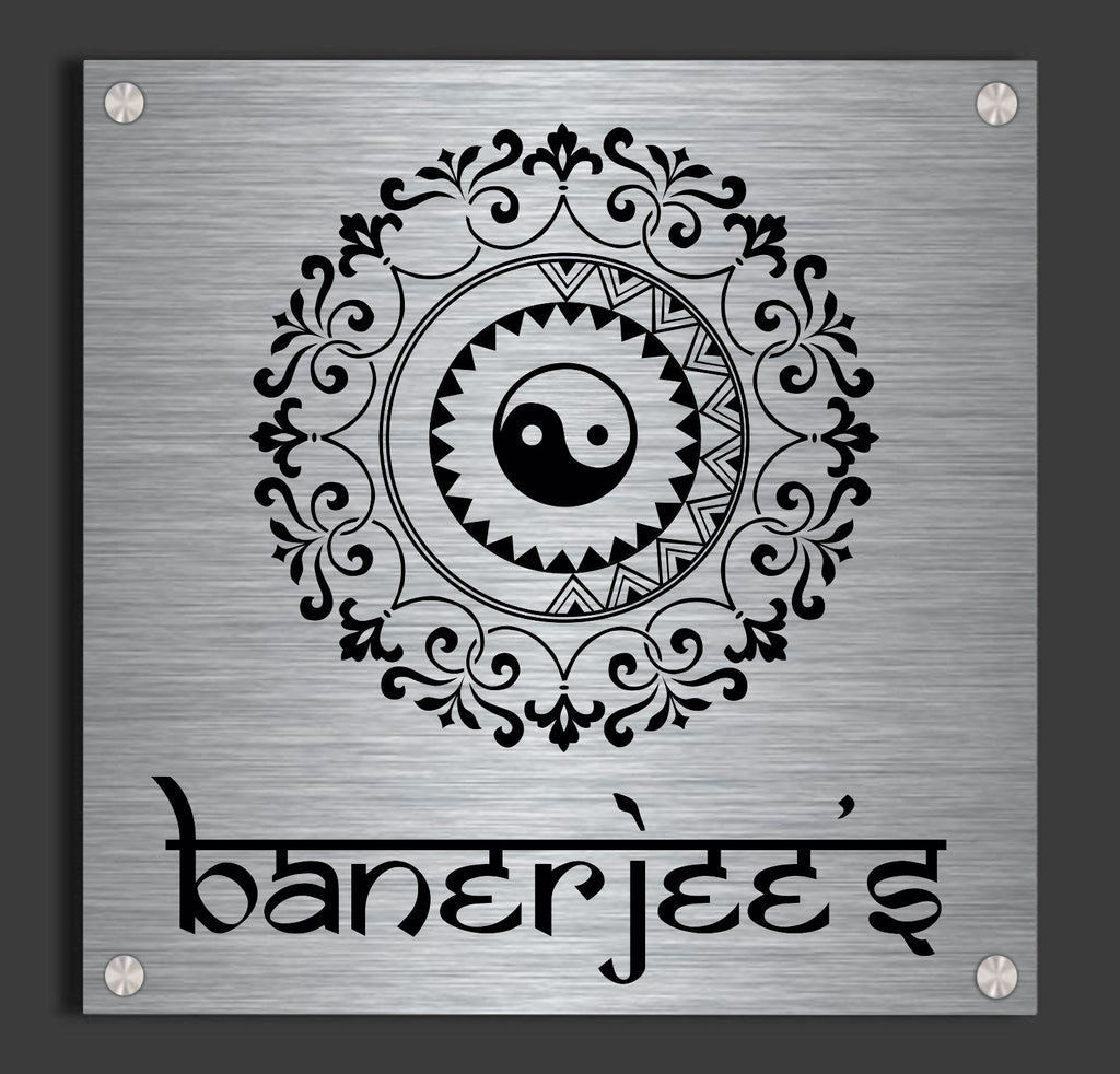 Harmony Mandala - Stainless Steel Name Plate. - 8 x 8 inch