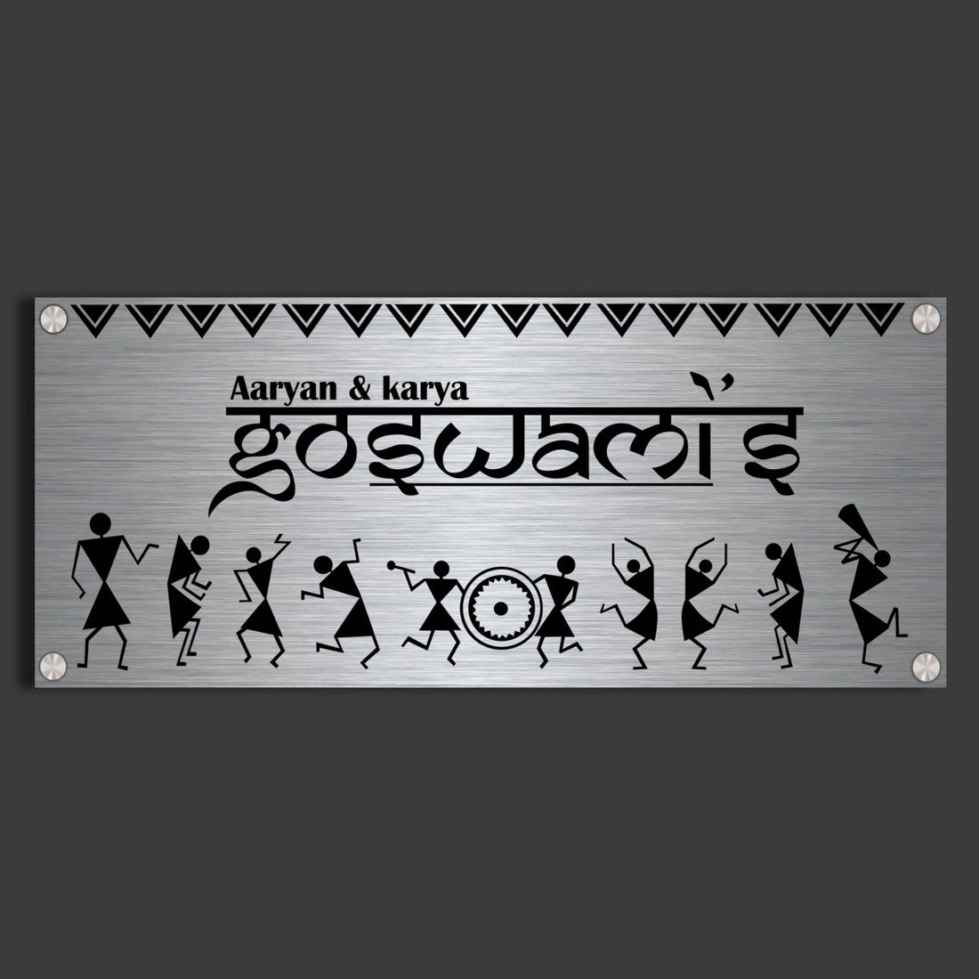 Warli Vista Name Plate - 6x15 inch
