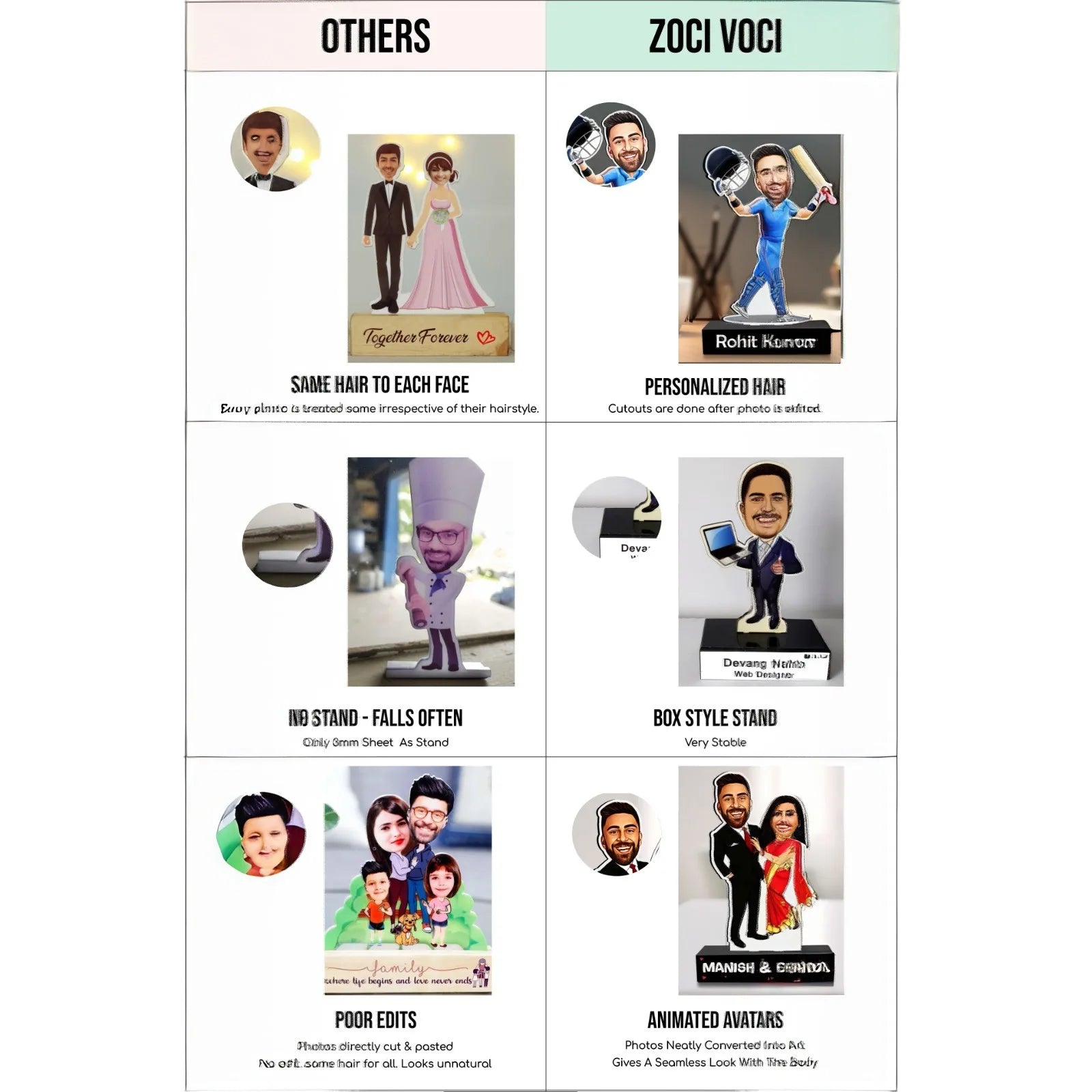 Balanced relationship couple caricature gift standee