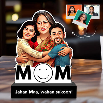 Mom’s Warm Hug Caricature – Personalized Birthday Gift For Mom