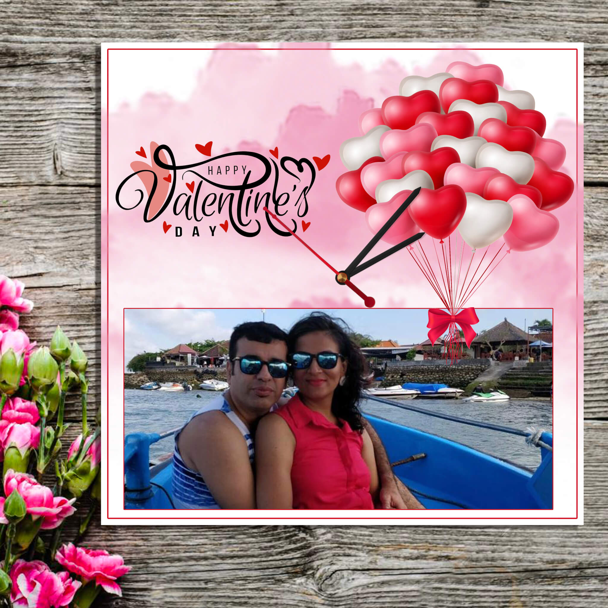 Valentine's day photo clock