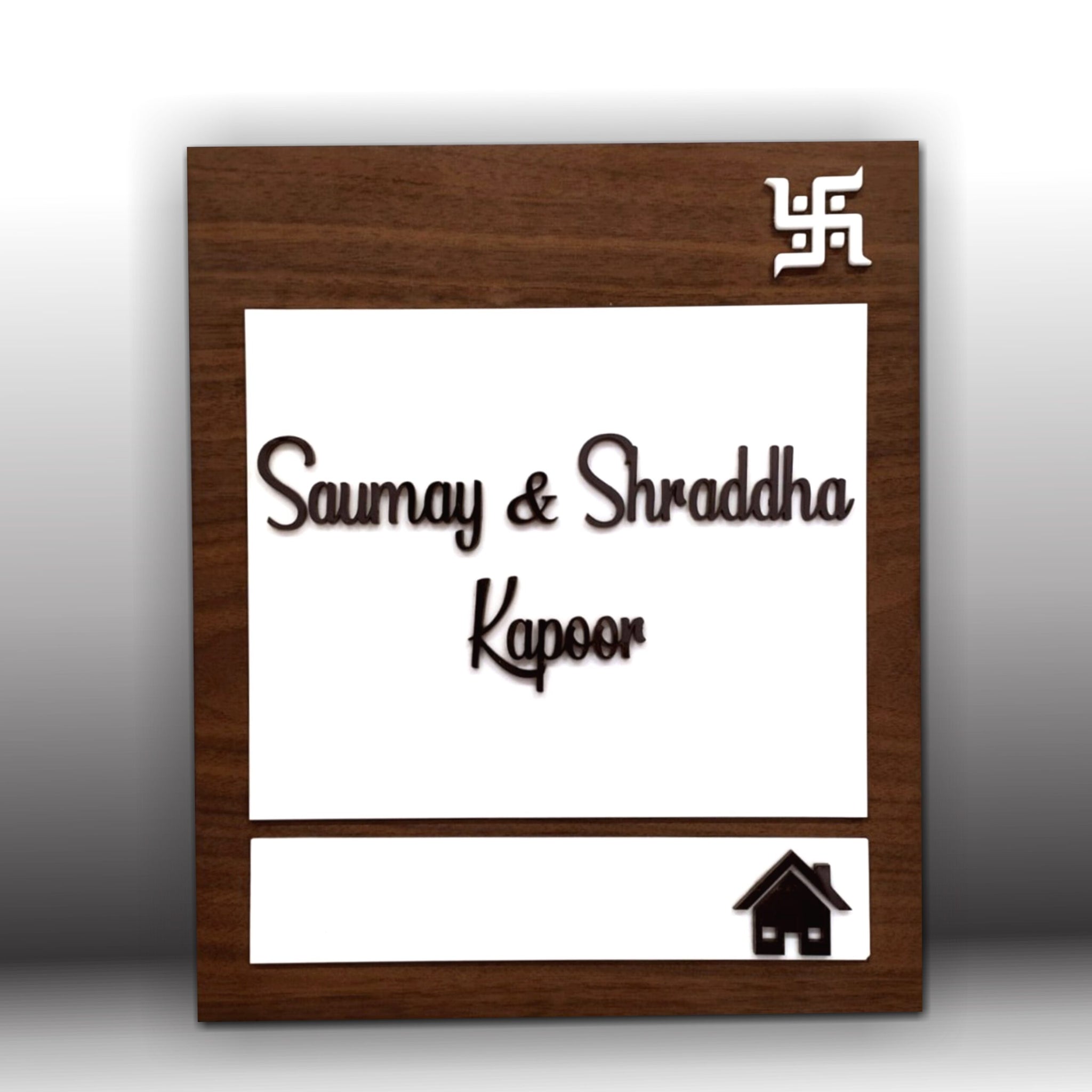 Wooden house name plate