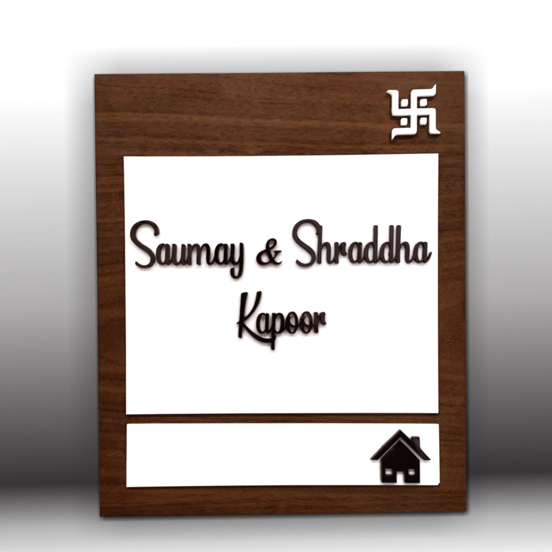 Wooden house name plate