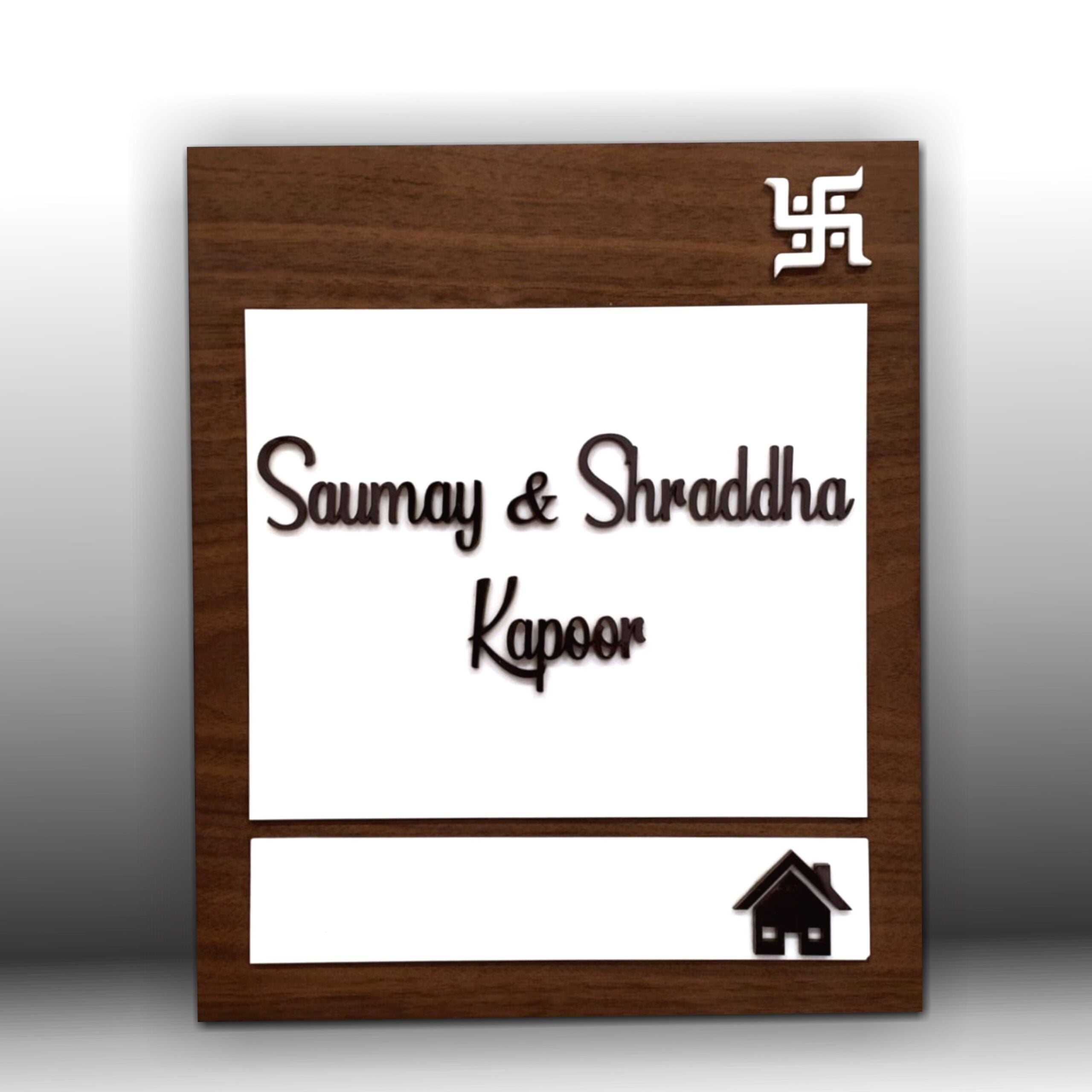 Wooden house name plate