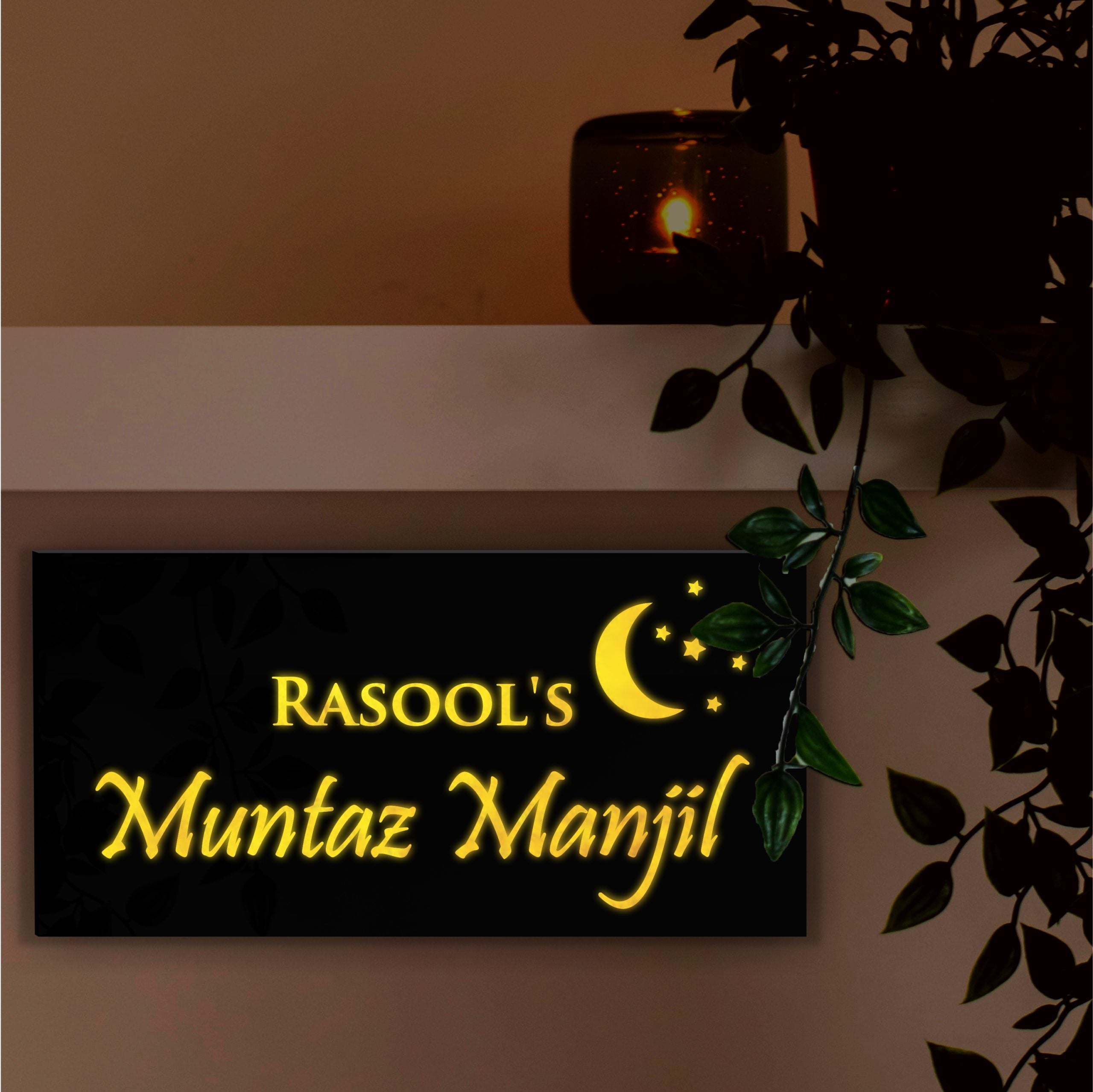 Name plate with light