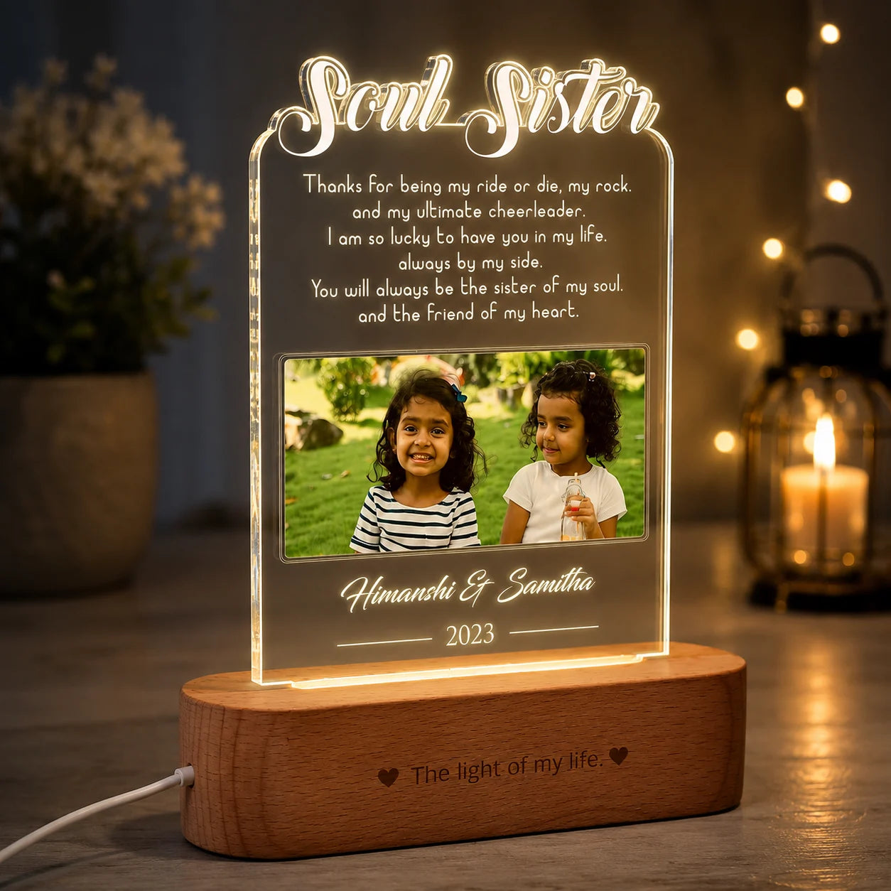 Soul sisters lamp - Gift for sister