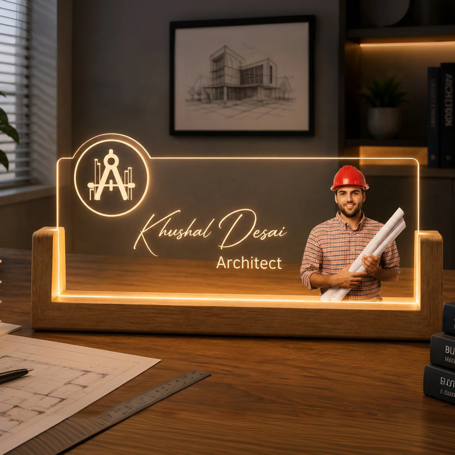 Personalized Architect LED Name Lamp | Custom Office Desk Decor