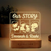 Our Story – Funny Rakhi Gift for Brother India | Personalized Acrylic Lamp with Name & Sibling Comics (8x6
