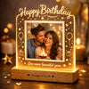 Birthday Gift for Wife, Mom – Personalized Photo Lamp with LED Glow | Custom Printed Happy Birthday Frame