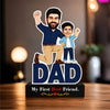 Personalized Father & Son Caricature Stand | Custom Photo Cutout Gift for Dad | My First Best Friend | Father's Day Gift