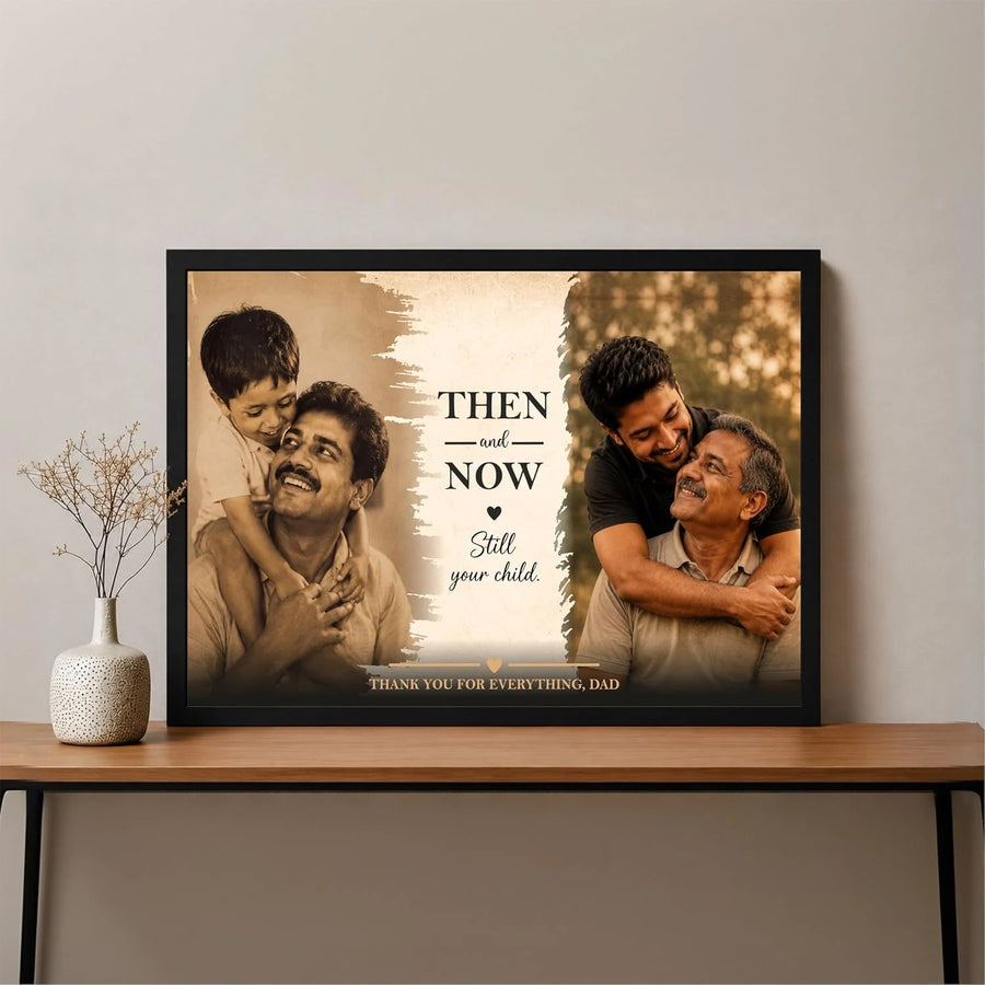 Then & Now Personalized Photo Frame for Dad