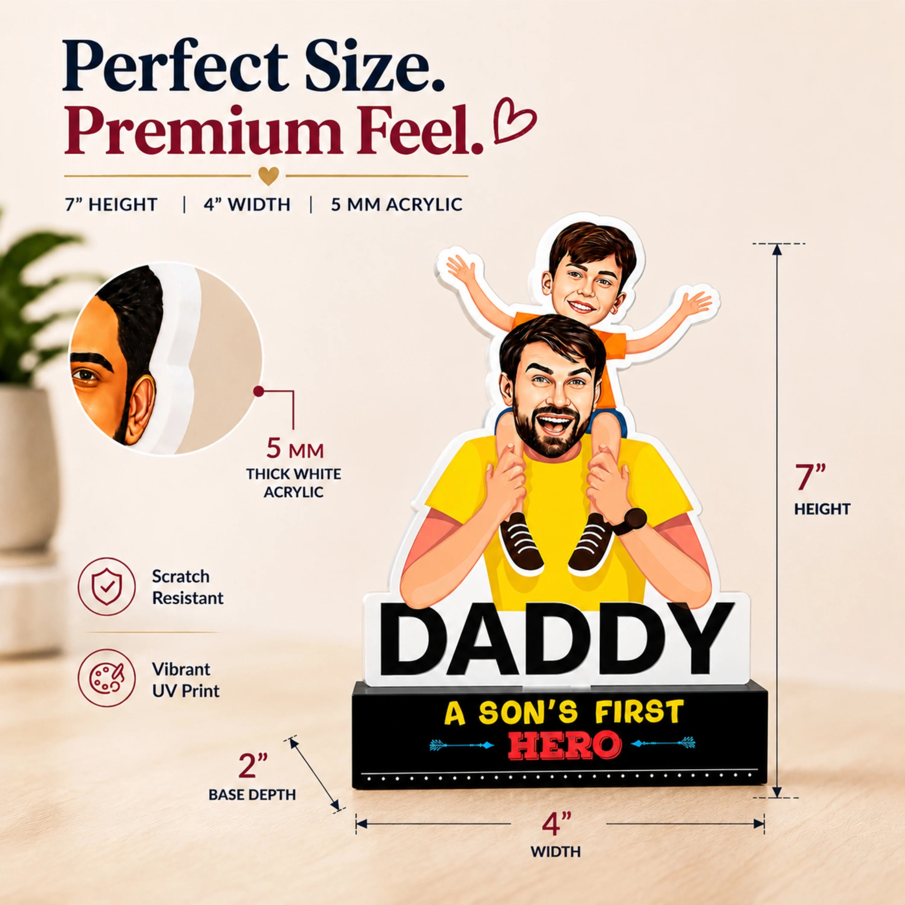 Caricature Personalized Gifts for Papa | Cool Customized Funny Birthday Gifts for Men from Wife, Gifts for Grandpa
