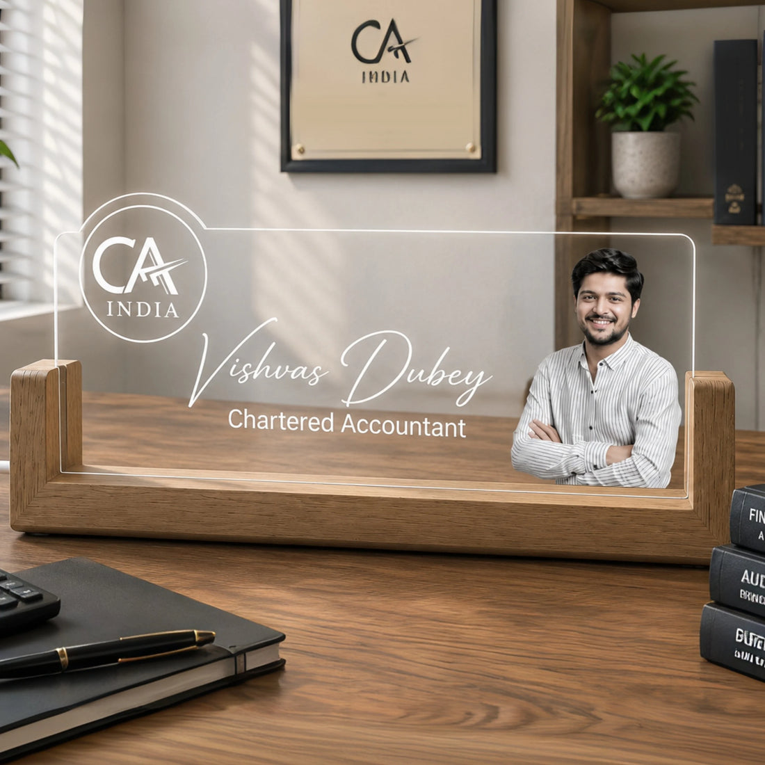 Personalized Chartered Accountant LED Name Lamp | Custom CA Office Desk Decor