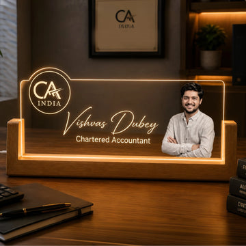 Personalized Chartered Accountant LED Name Lamp | Custom CA Office Desk Decor