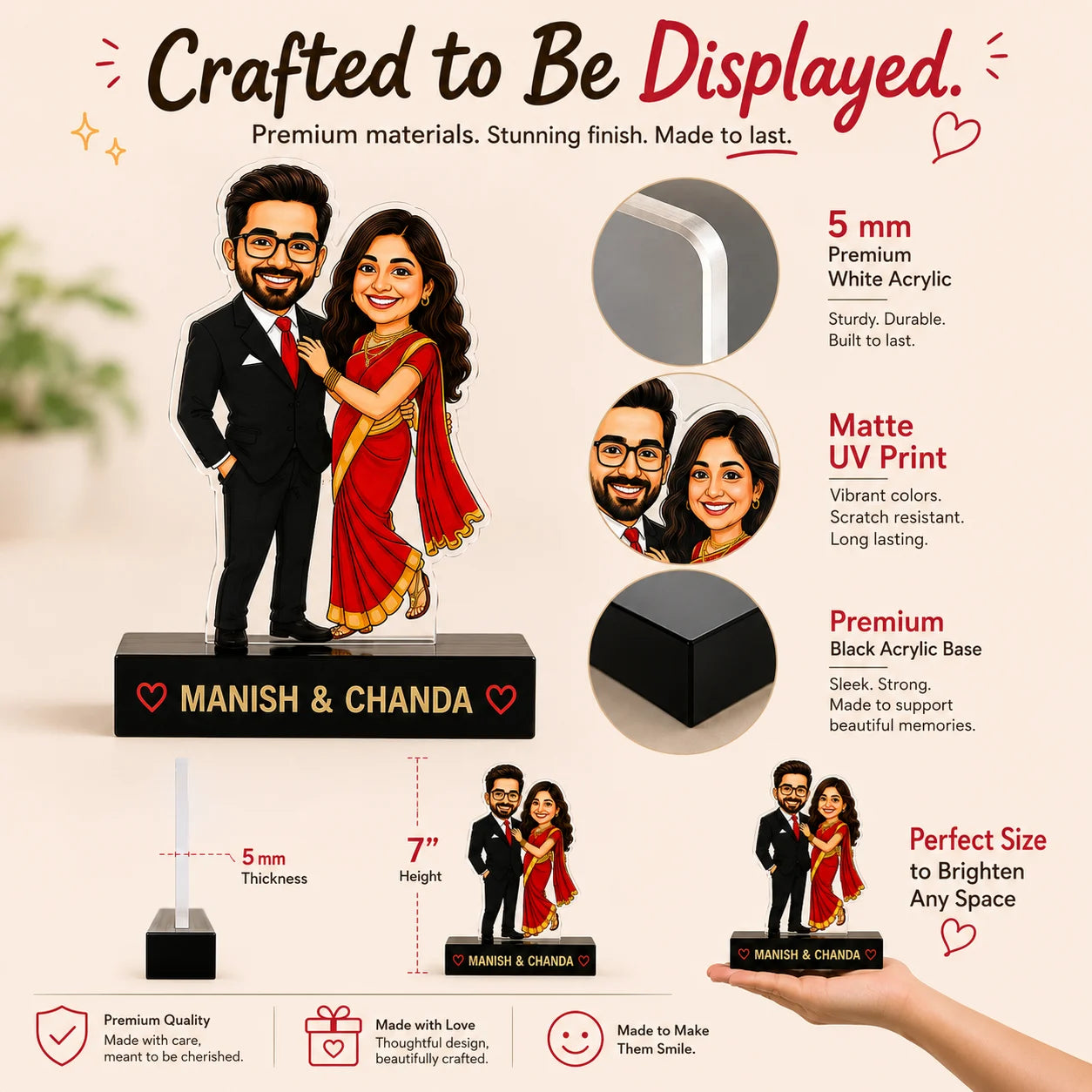 Dashing couple caricature gift