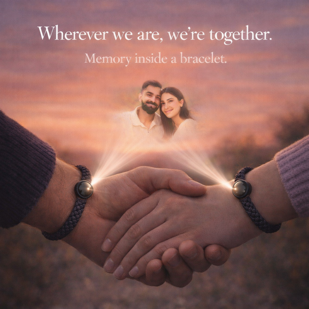 Zoci Voci Orbit - Photo Projection Bracelet for Couples – Hidden Picture Inside | Waterproof Stainless Steel Memory Bracelet | Gift for Husband, Wife & Anniversary