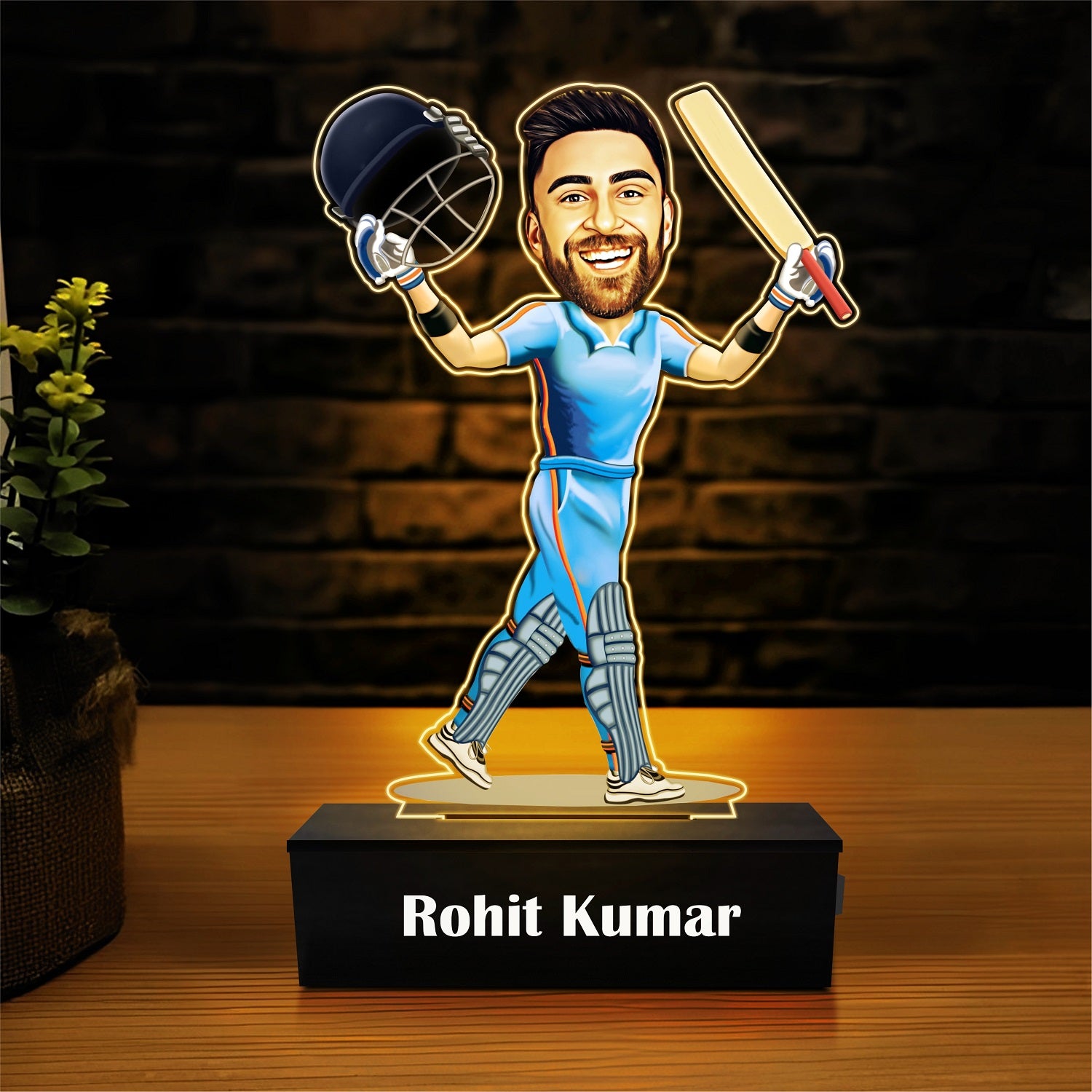 Champion's Caricature Cutout: Personalized Cricketing Tribute for Boys