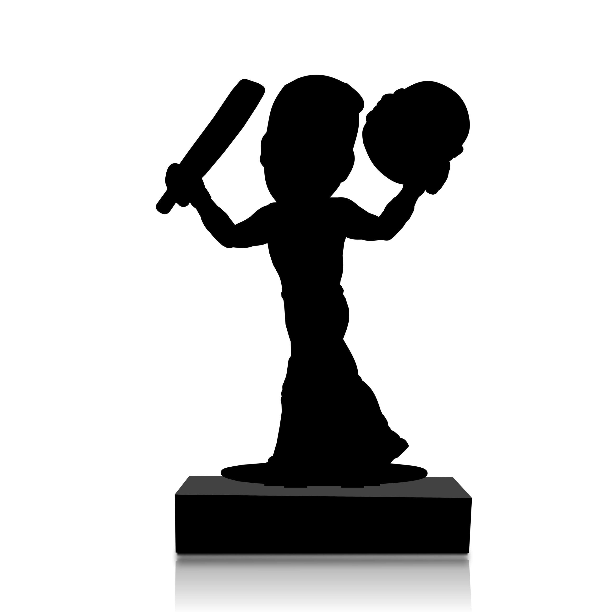 Champion's Caricature Cutout: Personalized Cricketing Tribute for Boys