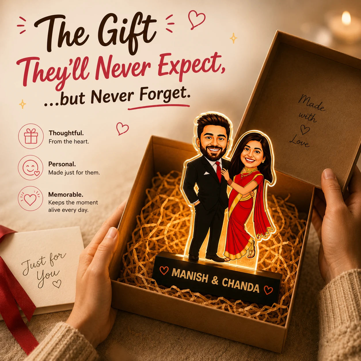Dashing couple caricature gift