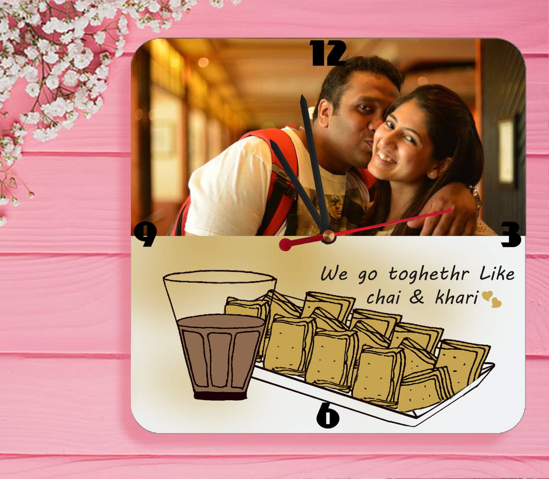 Photo clock couple valentines day gift