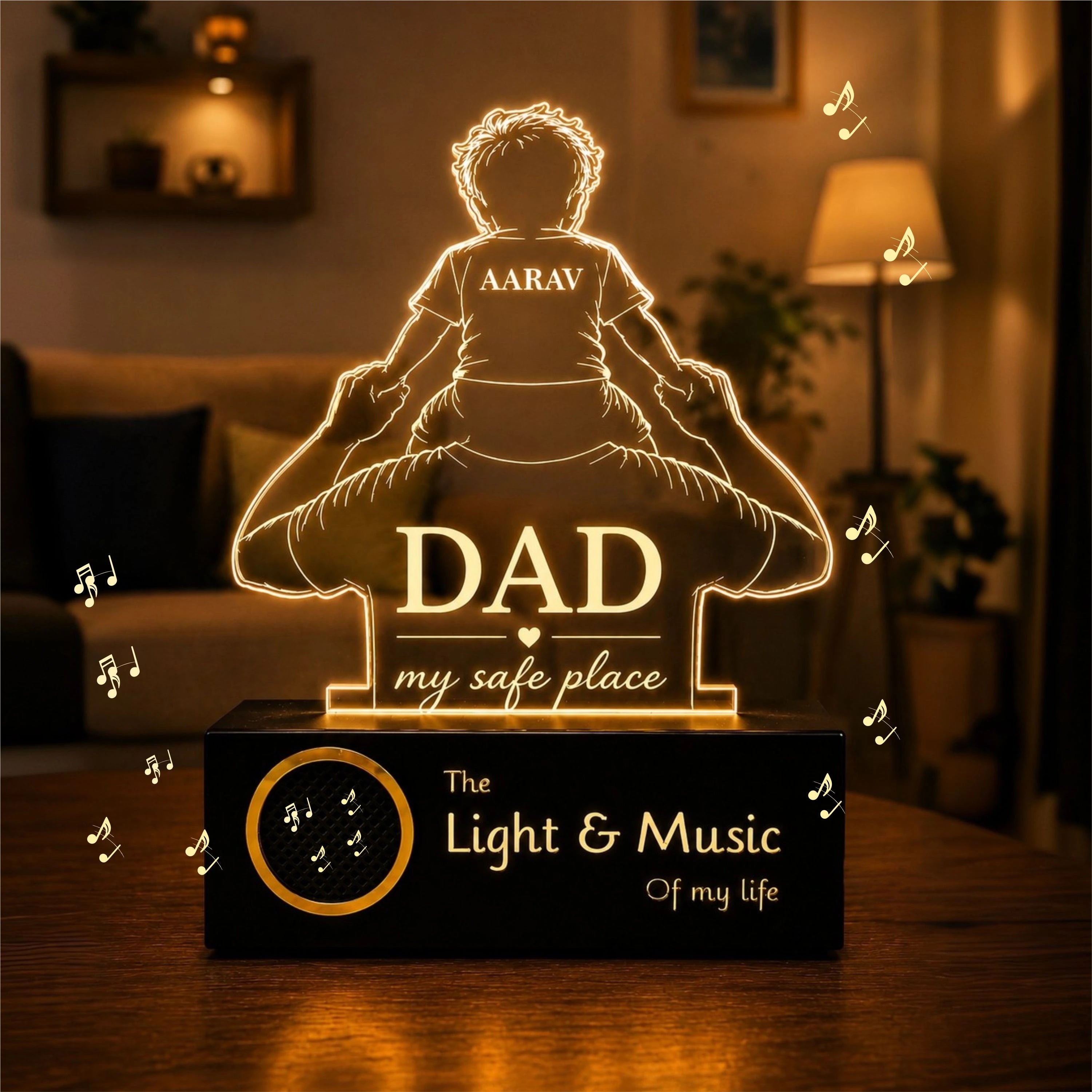 The World You Showed Me – Personalized Dad Lamp