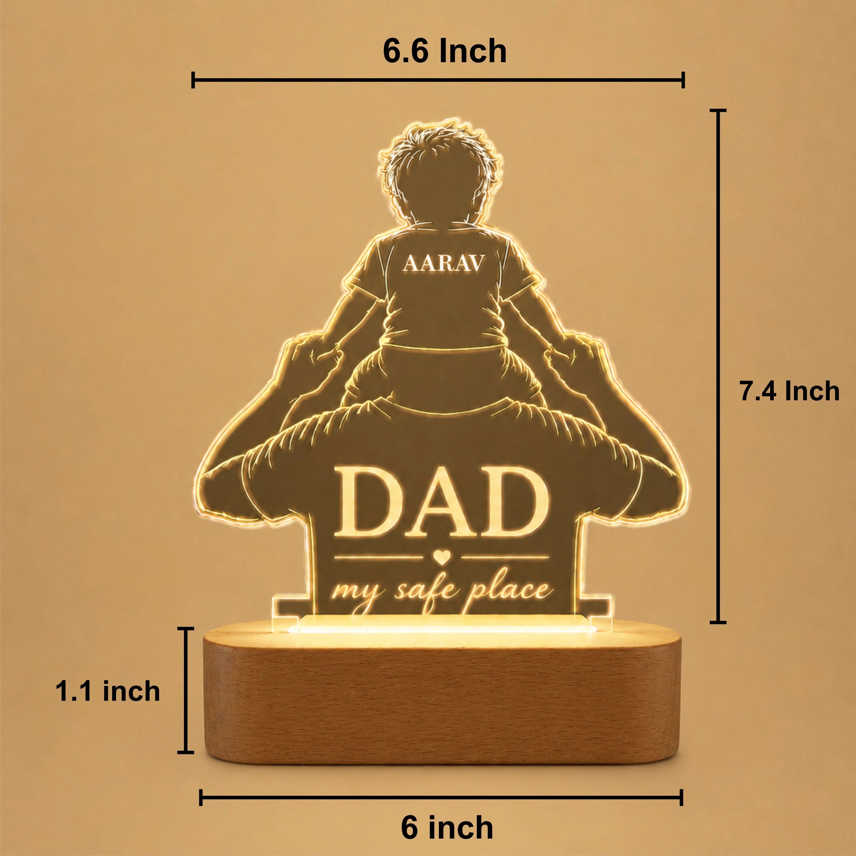 The World You Showed Me – Personalized Dad Lamp