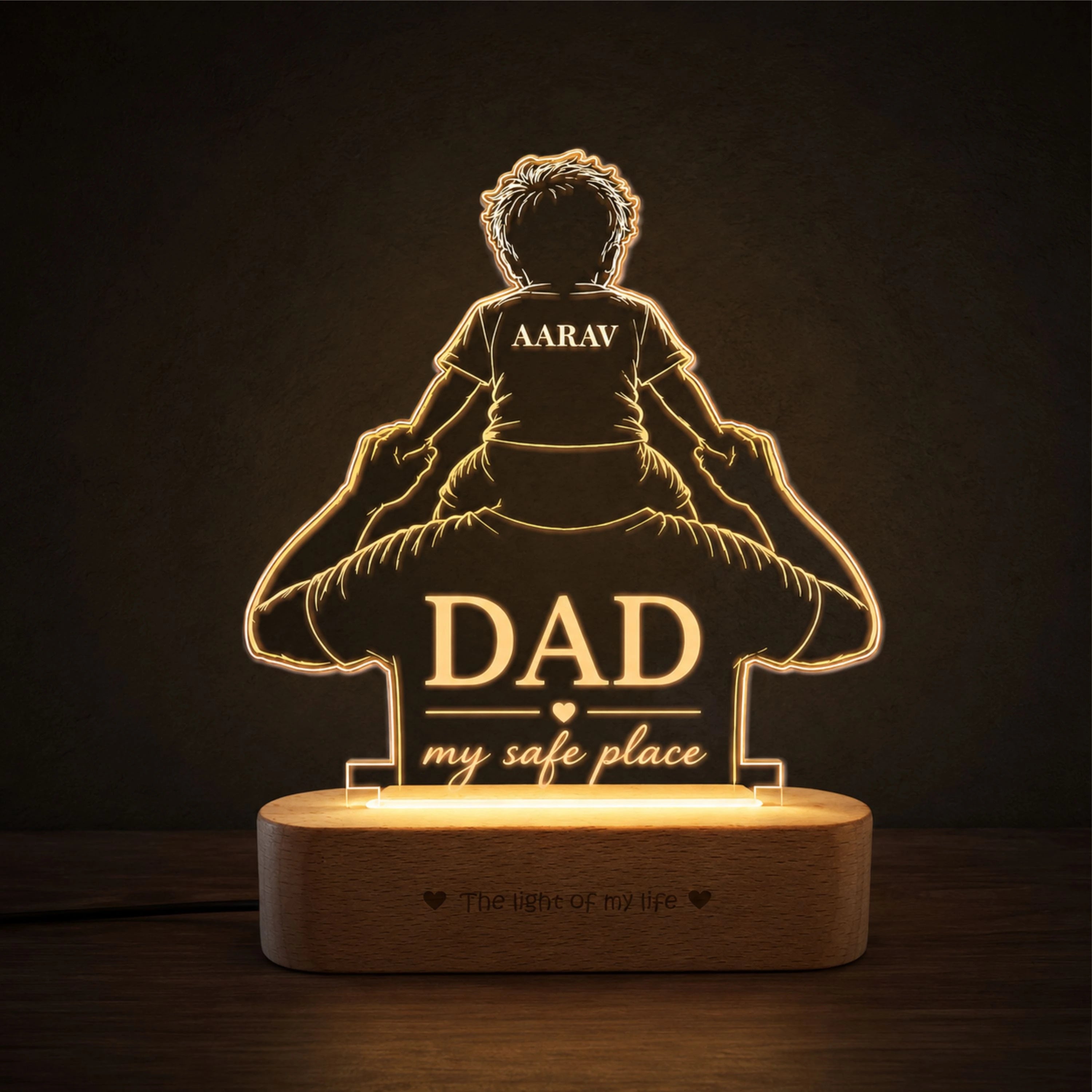 The World You Showed Me – Personalized Dad Lamp