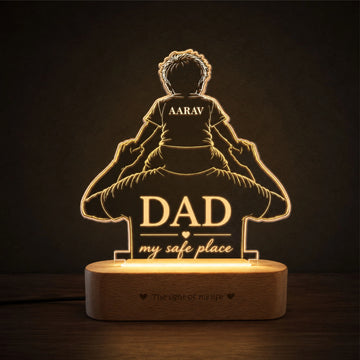 The World You Showed Me – Personalized Dad Lamp