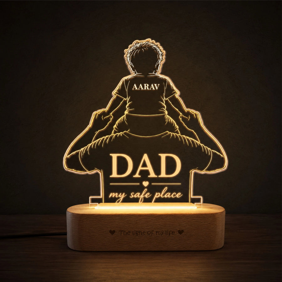 The World You Showed Me – Personalized Dad Lamp