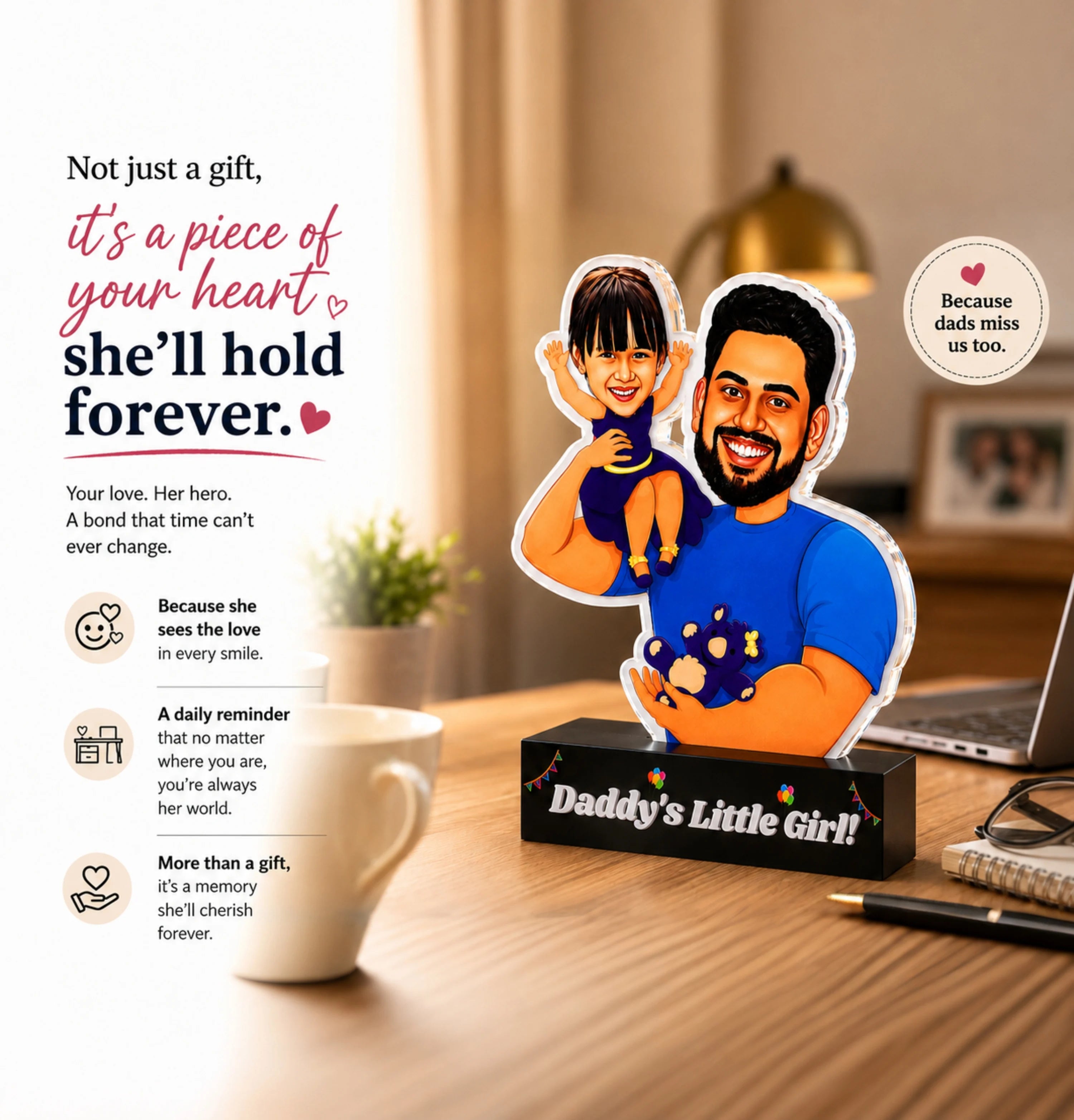 Daddy's Little Girl: Caricature Gift For Daddy