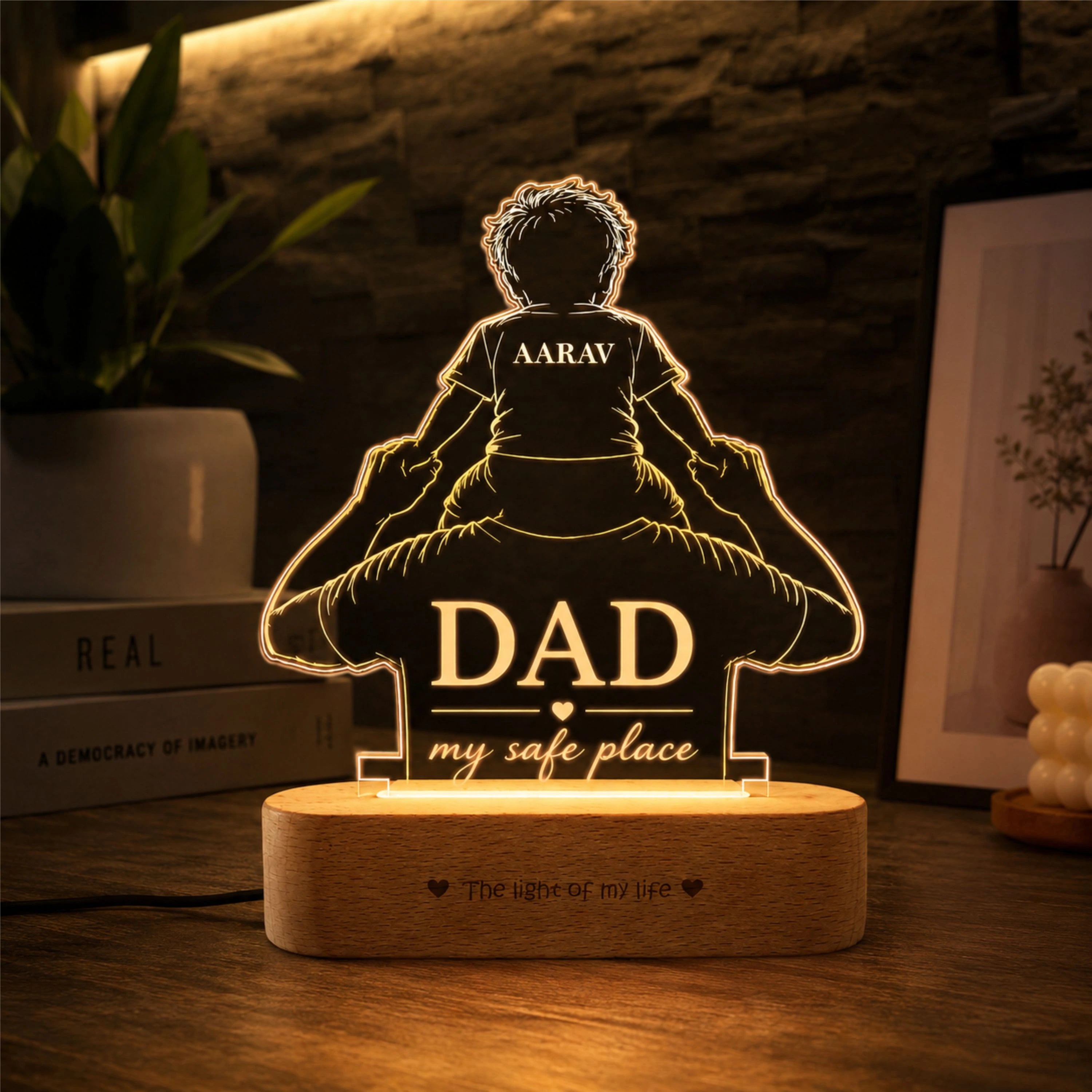 The World You Showed Me – Personalized Dad Lamp