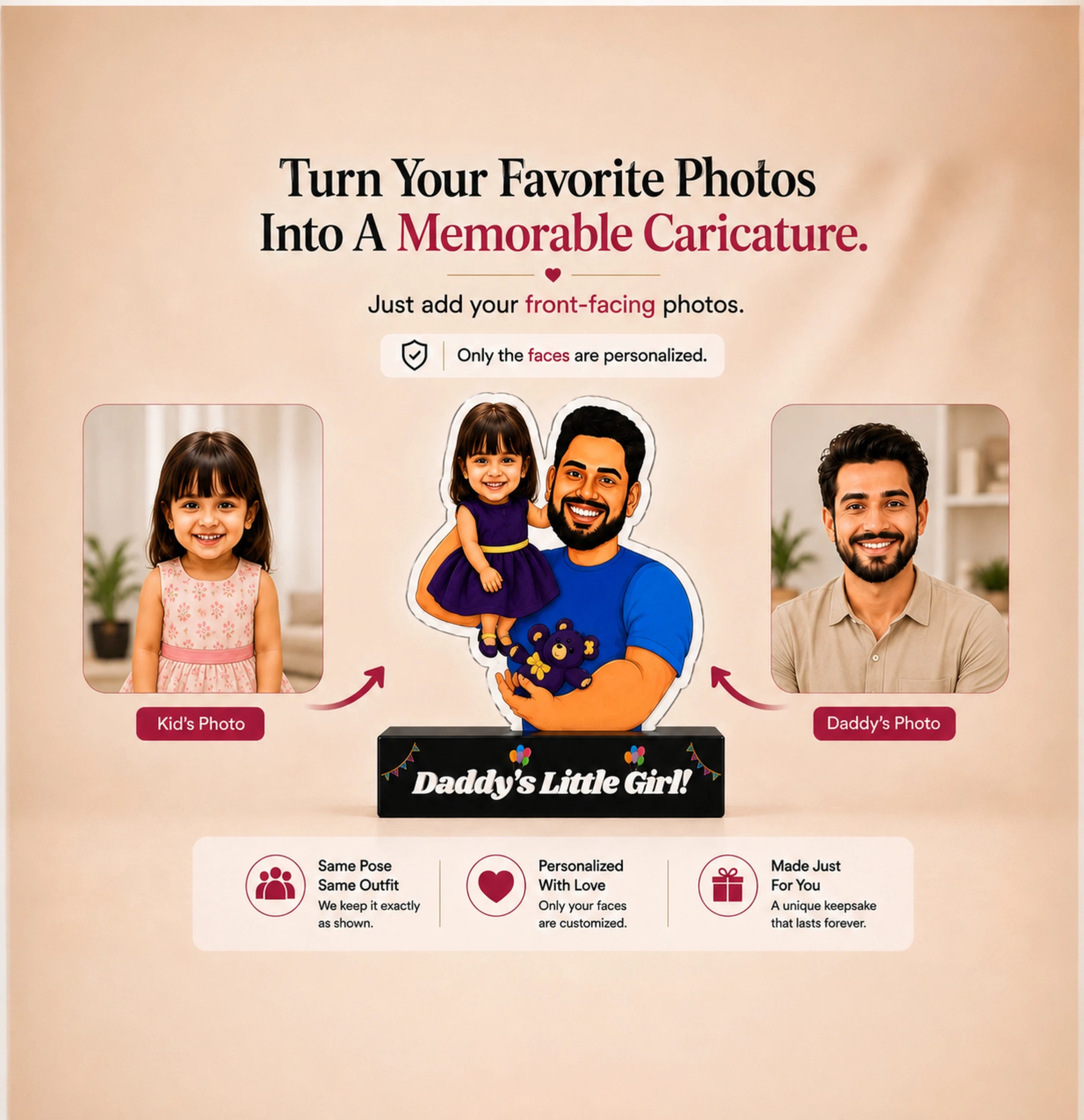 Daddy's Little Girl: Caricature Gift For Daddy