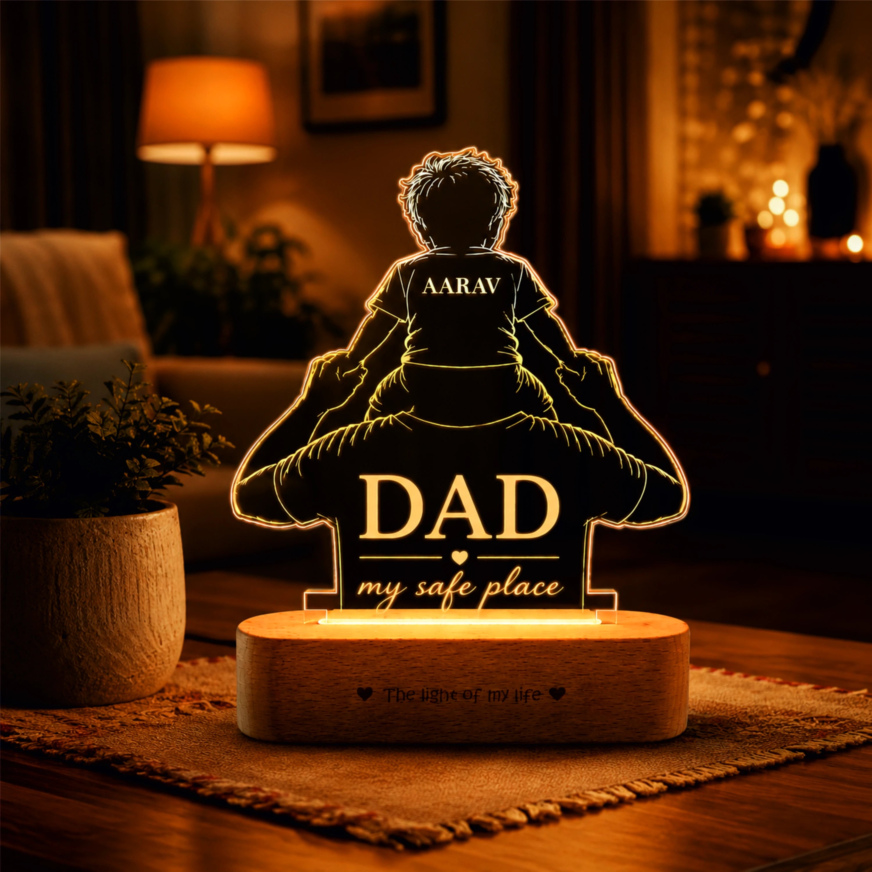 The World You Showed Me – Personalized Dad Lamp