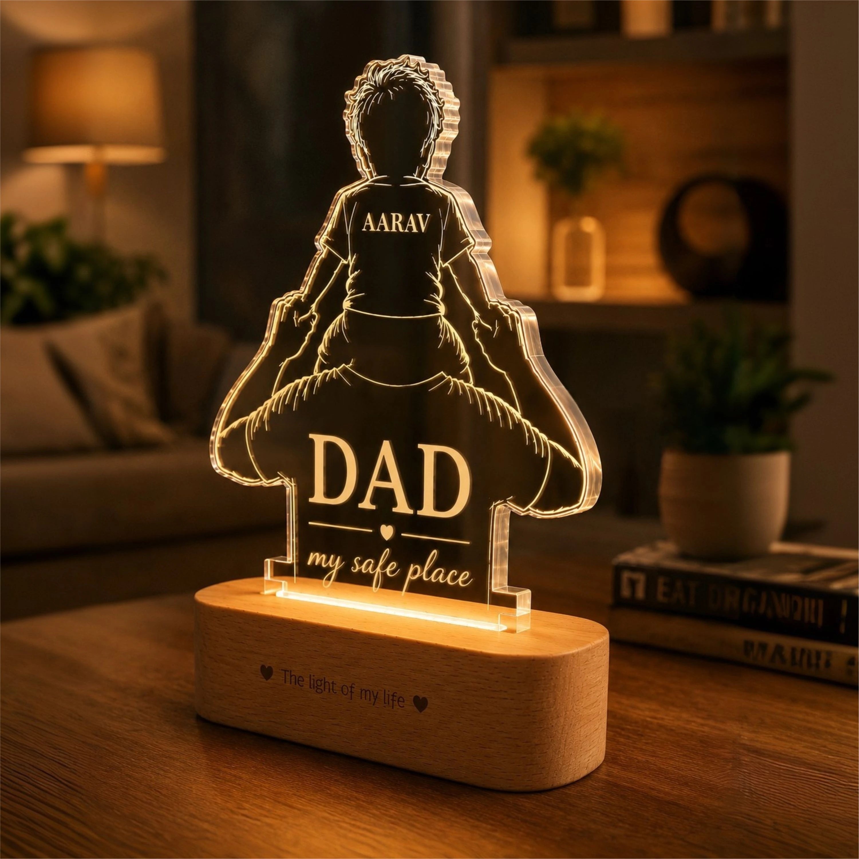 The World You Showed Me – Personalized Dad Lamp